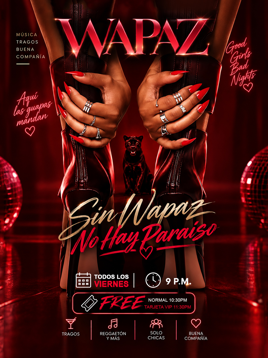 Flyer de Wapaz viernes Girls Night